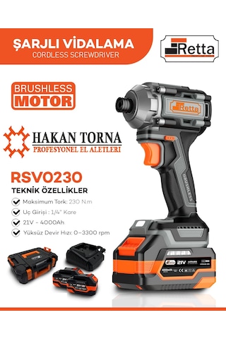 Retta Şarjlı Vidalama 230nm 21v 4ah