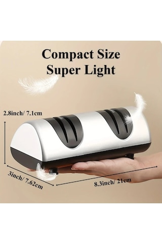 Xuweiwei İwhale Profesyonel Elektrikli Bıçak Bileyici Simli 2 Aşamalı Kaba İnce Bileyme Usb Şarj 18650 Pil Metal Toz Kutusu Abs Gümüş Gri