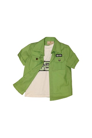 2801 Şort T-shirt Gömlek Takım Yeşil