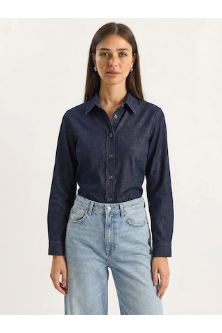 Shade Kadın Regular Fit Denim Gömlek 7513 60283940 - Lacivert