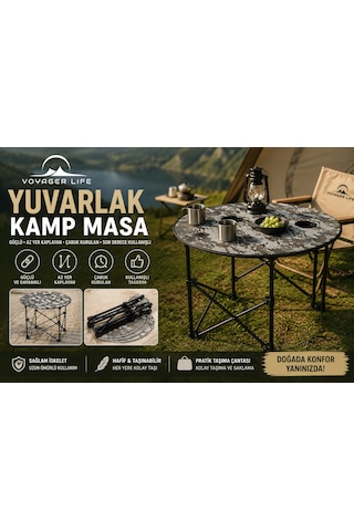 Apnea Voyager Life Yuvarlak Kamp Masa Çok Renkli