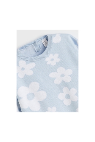 LC Waikiki Alıta Cıty Farkıyla Lcw Kids Mavi Çiçek Desenli Kız Çocuk Triko Kazak Mavi - 925578206 Mavi