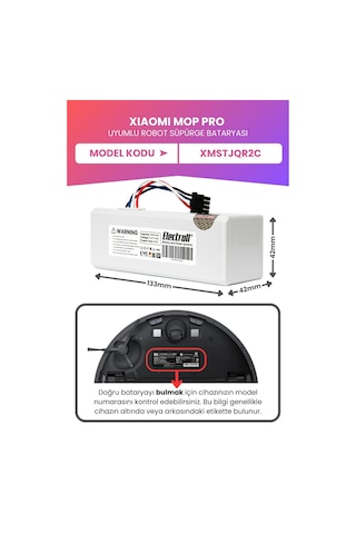 Xiaomi Mi Vacuum Mop 2c 2in1 Uyumlu Batarya 3500mah Robot Süpürge Xmstjqr2c