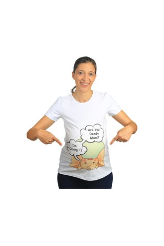 Mummy's Baby Hamile Tişört Are You Ready Beyaz 7716