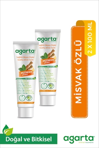 2 Adet Doğal Florürsüz Misvak Özlü Diş Macunu 100 Ml