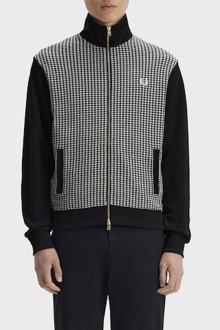 Fred Perry J2303 Knitted Front Track Erkek Ceket Siyah
