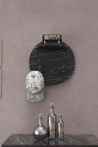 Askılık Duvar Elbise Askılığı Portmanto Üstü Siyah Mermer Desen Diğer