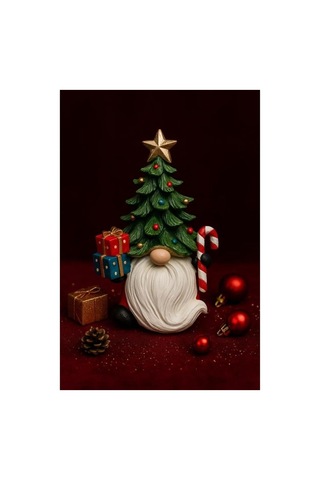 Dekoratif Yılbaşı Cüce Ve Çam Ağacı Biblosu Noel Dekorasyon Figürü Hediyelik Yeni Yıl Süsü Genel