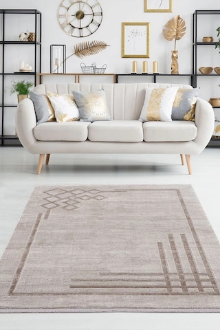 Breda Modern Salon Ve Oturma Odası Halısı - Kahverengi Kahverengi