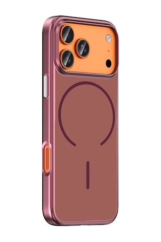 Apple iPhone Uyumlu 17 Pro Kılıf M-safe Şarj Özellikli Zore Lora Pc Kapak - Mürdüm