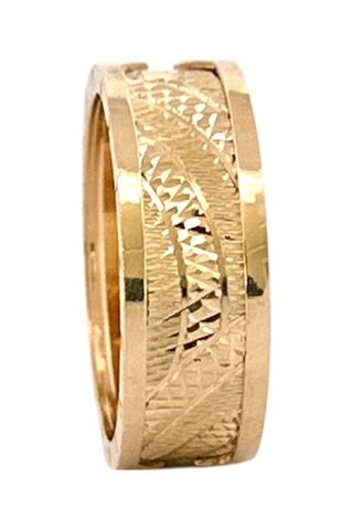 Altın Nesil 14 Ayar Altın Yeşil Altın Şerit Modelli Yüzük Sarı Altın