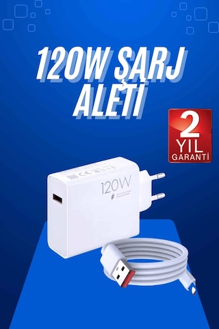 120 Watt Turbo Hızlı Şarj Aleti Seti Hızlı Şarj Adaptörü Beyaz Krgltgspnv4evta2oxv