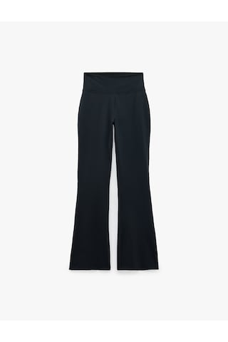 Koton Ekstra Yüksek Bel Slim Fit İspanyol Paça Spor Tayt Siyah 7wak40136nk