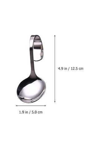 Fastbuy 6 Adet Kavisli Saplı Kaşık Seti: Tatlı, Salata, Ev Kullanımı İçin Paslanmaz Çelik