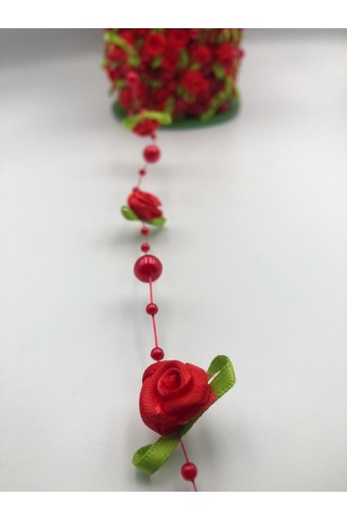 Kırmızı Güllü Misinalı 3 Metre