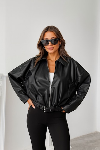 Prifaldi Pb Oversize Bomber Deri Ceket Siyah