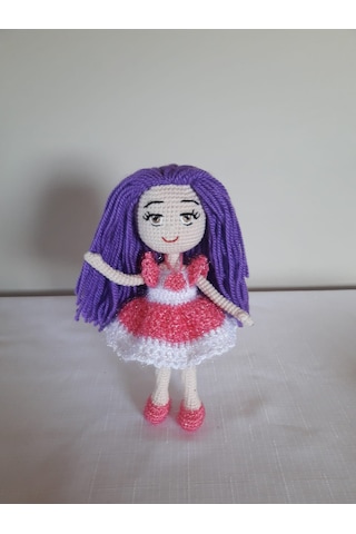 Amigurumi Mor Saçlı Minik Kız Bebek