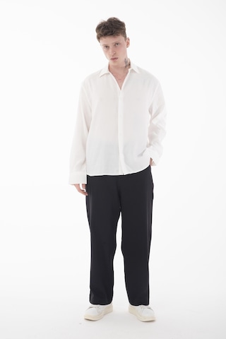 Rocqerx R-4415 Kemer Detaylı Keten Baggy Pantolon Siyah