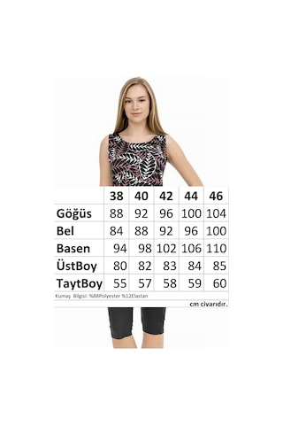 Sıfır Kol Taytlı Yarı Kapalı Mayo 116-511 Siyah Siyah