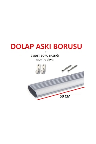 50 Cm Gardırop Askı Borusu-Alüminyum Oval Dolap Borusu 50 Cm Gardırop Askı Borusu-Alüminyum Oval Dolap Borusu
