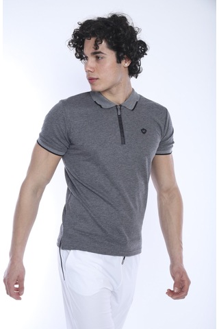 Escetic Erkek Spor G3 Melanj Polo Yaka Slim Fit T-Shirt-3346