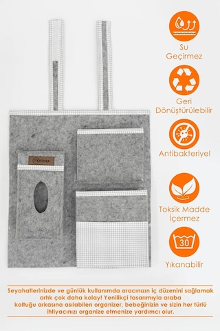 Mor Design Araç İçi Organizeri - Gri