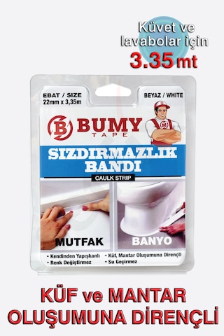 Bumy Küvet - Lavabo Kenar Sızdırmazlık Bandı 22mm X 3.35mt Beyaz