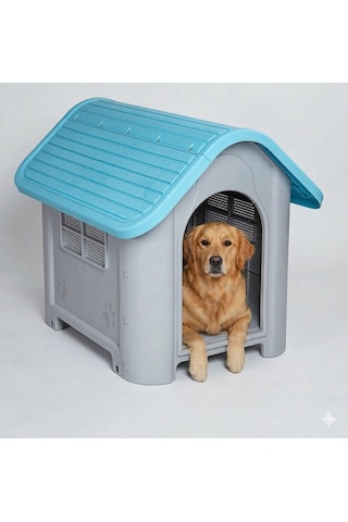 Missidea Brave Paws Plastik Köpek Kulübesi 85x71x66 Cm Mavi