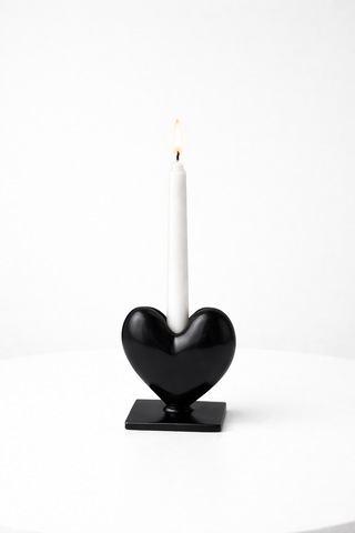 Dekoratif Kalpli Şamdan Romantik Mumluk Siyah