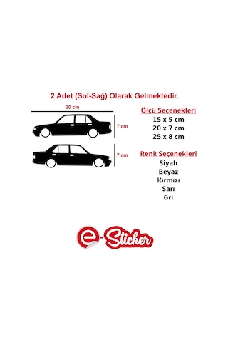Tofaş Şahin Basık Oto Sticker Araba Sticker (358013247)