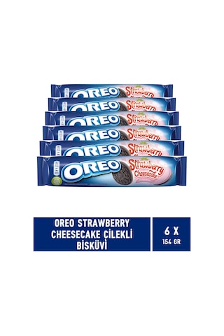 Oreo Strawberry Cheesecake Çilekli Bisküvi 6 x 154 G