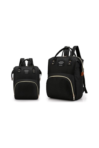 Jialan Sırt Çantası Mumya Büyük Kapasiteli Çanta Anne Bebek Çok Siyah