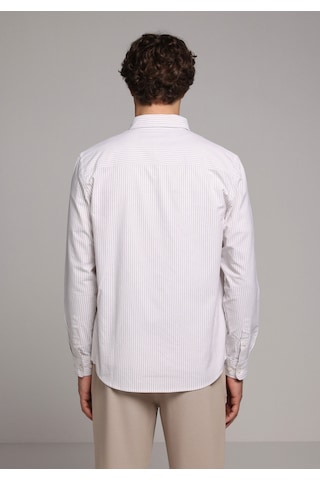 Colin's Colins Regular Fit Shirt Neck Çizgili Erkek Bej Uzun Kol Gömlek Cl1079703 Q1.v2 Beı Bej