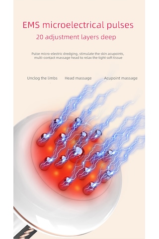 Carmine Elektriksel Kas Uyarıcı Isı Terapisi Tüm Vücut Masaj Aleti Beyaz