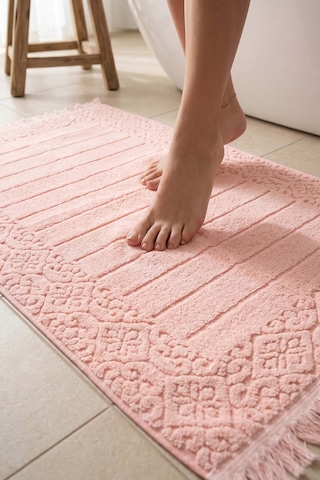 Aflora Pudra %100 Pamuk Ayak Havlusu - 60x130 Cm Pembe