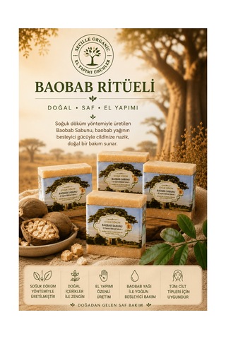 Secille Organic Soğuk Döküm Baobab Sabunu 120 G