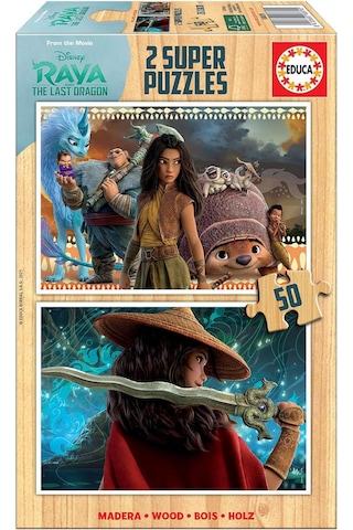 Educa 2x50 Parça Raya Ve The Last Dragon Ahşap Çocuk Puzzle - 4-6 Yaş 1 Adet