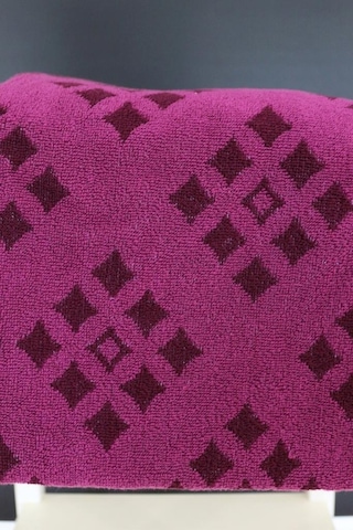 50x100 Rug İplik Boyalı Jakarlı %100 Pamuk Bukle El Yüz Baş Havlu Mor