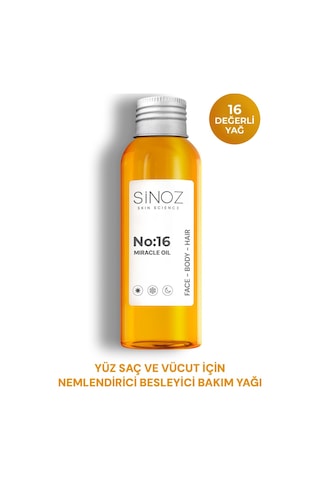 Sinoz No:16 Nemlendirici Besleyici Yenileyici Işıltı Verici Mucizevi Onarıcı Bakım Yağı 100 ML