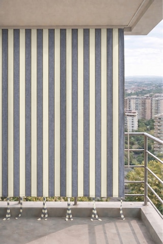 Gri-krem Balkon Perdesi Kornişli Bağcıklı Su Geçirmez Dış Mekan Dayanıklı Modern Balkon Brandası