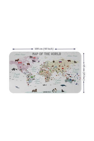 Eğitici - Öğretici Dünya Ve Türkiye Haritası Çocuk Odası Duvar Sticker-60x105-3884 Renkli