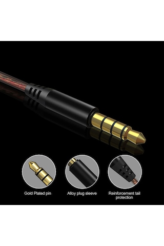 Geeksen Qkz Kd4 Kablolu Kulaklık, 3.5mm Bağlantı, Mikrofonlu, Ergonomik Kulak Takımı, Stüdyo Kalitesi Ses, Spor Ve Günlük Kullanım İçin Kırmızı