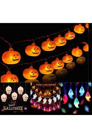 Vkemall 6m 40 Adet Turuncu Balkabağı Led Işık Zinciri, Ev Ve Parti Dekorasyonu, Aa Pil İle Çalışır Pil Dahil Değil , Sıcak Beyaz Işık Diğer