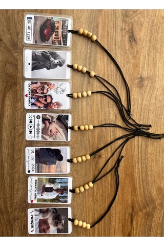 Kişiye Özel Fotoğraflı Tarihli Araç Dikiz Ayna Süsü Sevgiliye Hediyelik Aksesuar