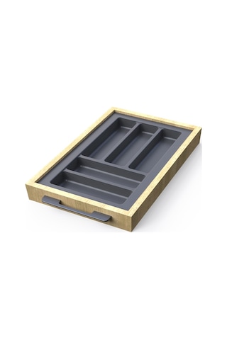 Mutfak Çekmece Içi Kaşıklık 29cm X 48cm Yanlar Ve Boydan 4cm Kesilebilir Antrasit Gri Antrasit