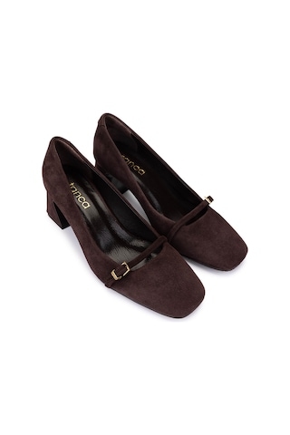 Tamer Tanca Kadın Hakiki Deri Kahverengi Süet Klasik Ayakkabı 1135 1301 Bn Ayk Sk25-26 Kahve Suet Kahverengi