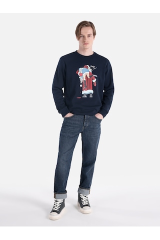 Colin's Colins Regular Fit Baskılı Lacivert Erkek Sweatshirt Cl1061441 Q1.v2 Nav Lacivert