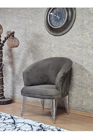 Tekli Teddy Krom Kaplama Telli Ayak Çay Seti Koltuk Tekli Berjer Çok Renkli