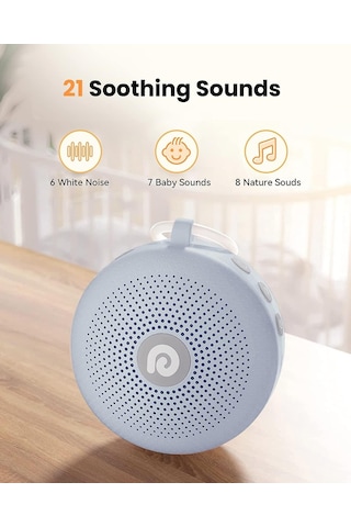 Dreamegg Beyaz Gürültü Makinesi - 21 Rahatlatıcı Ses - Açık Mavi