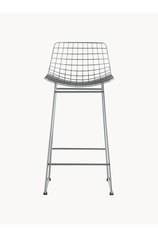 Westwing Wire Metal Bar Taburesi - Gümüş Rengi, Minimalist Ve Çok Yönlü Sandalye